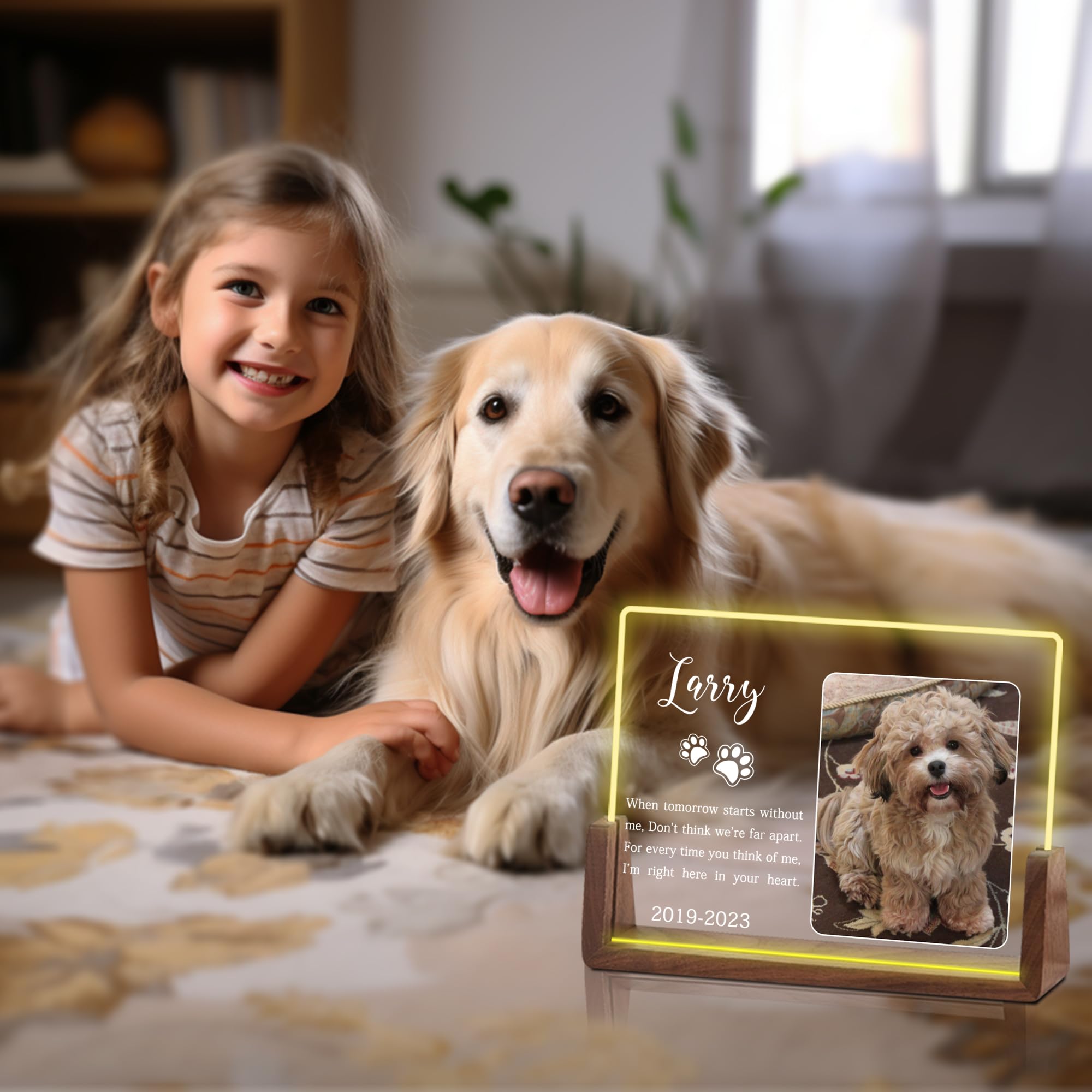 Customized Dog Memorial Gifts, Personalized Dog Memorial Gifts for Loss of Dog, Dog Memorial Night Light, Dog Loss Sympathy Gift, Pet Memorial Gifts, Pet Memorial Acrylic Plaque, Cat Memorial Gifts