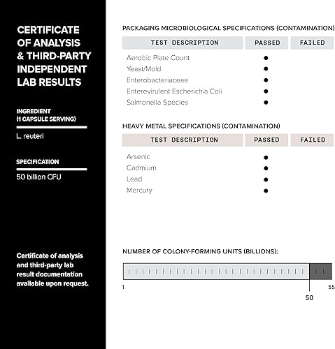 Vista 7 de Toniiq 50 mil millones de UFC Lactobacillus Reuteri probiótico 50mg por porción - Probióticos L Reuteri - Probiótico Lactobacillus Reuteri