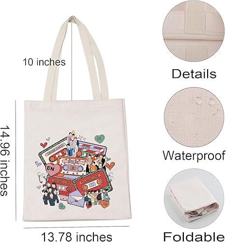 Miniatura 2 de K-POP Bolsa de compras de viaje de música Kpop Album Lover Bolsa reutilizable Corea del Sur Star Team Fans Regalo