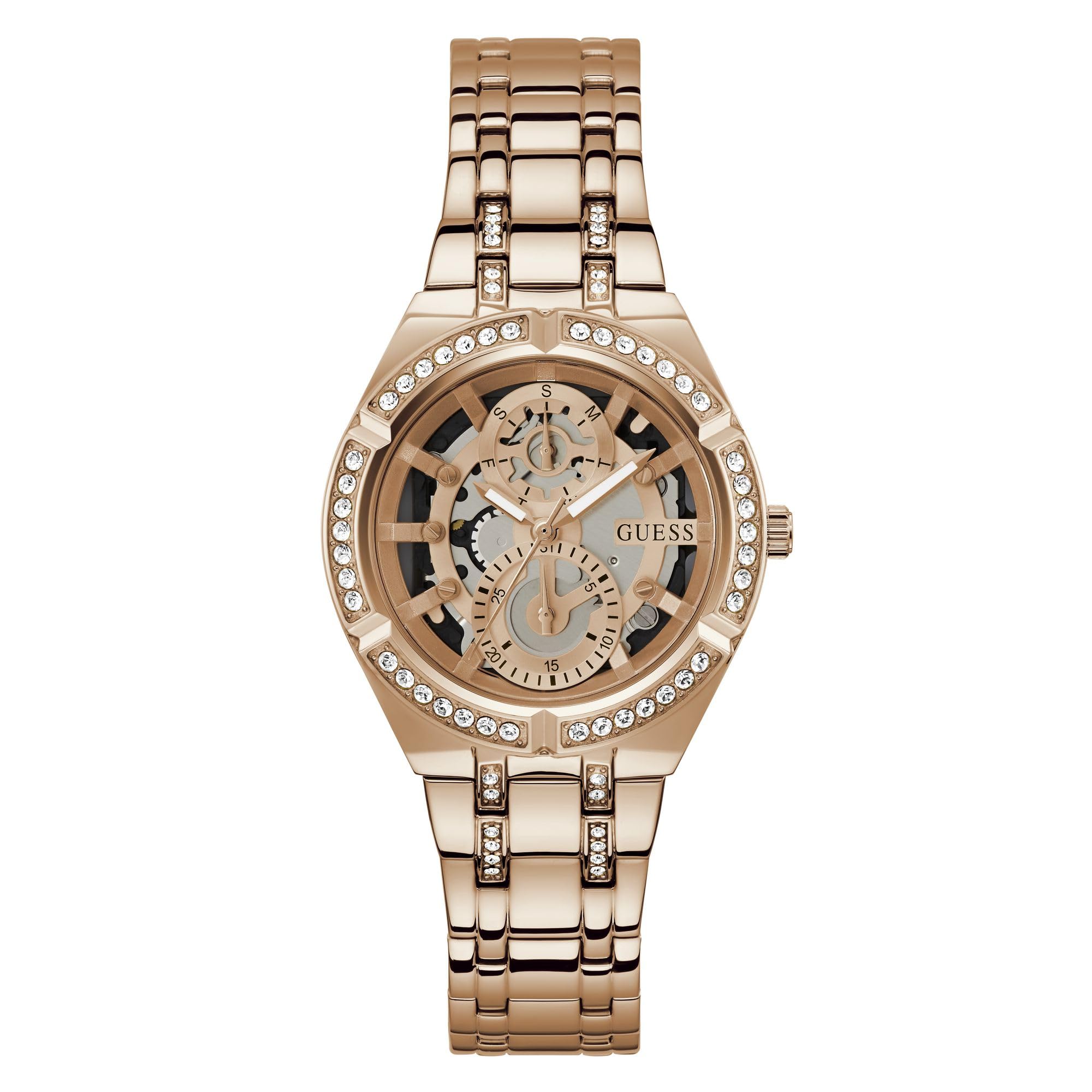 GUESS Stainless Steel Analog Rose Gold Dial Womens Watch-Gw0604L3 (B0CKHRV2YG) Amazon Price History, Amazon Price Tracker
