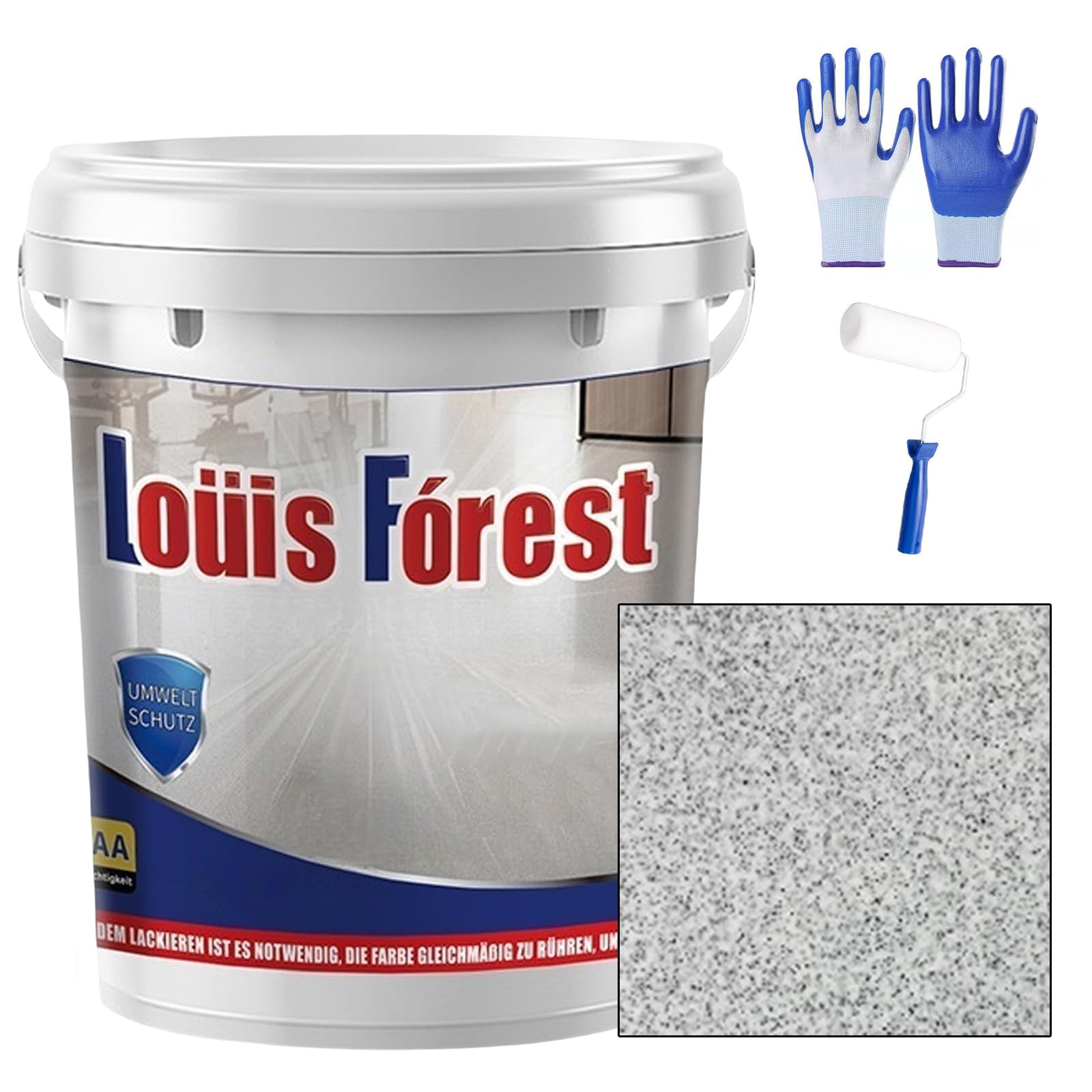 Ravionelle 2026 Upgrade Epoxy Colored Sand Floor Paint, Marble Effect Coating, Non-Slip & Wear-Resistant, Garage, Basement, Concrete & Wood Floors (gray-3,17oz/0.5kg)