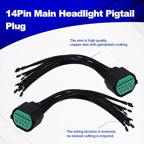 Miniatura 2 de 2 conectores de 14 pines para faros delanteros principales para Kia Optima Forte Sorento Sportage Rio Telluride 2018-2021, Hyundai Elantra Sonata