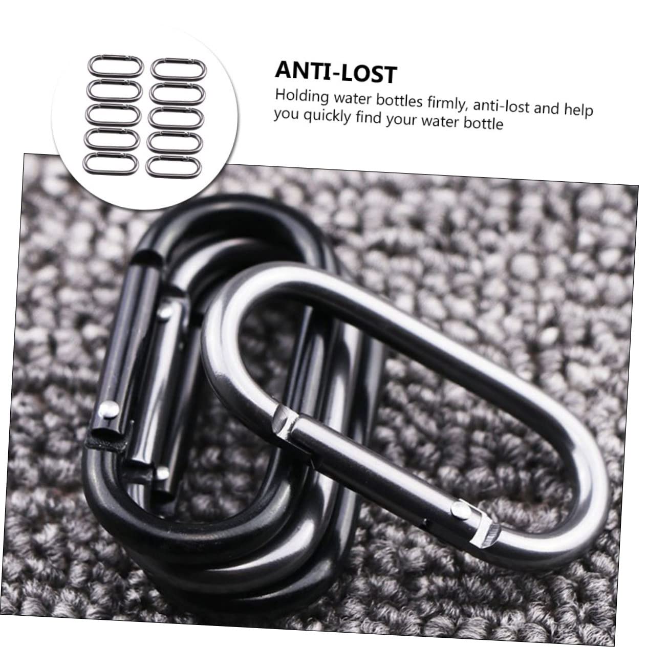 UPKOCH 3 Sätze Oval Buckles Für Wasserflaschen Und Taschen Praktische Karabiner Für Camping Und Outdoor Aktivitäten Und Langlebig 20 Stück * 3