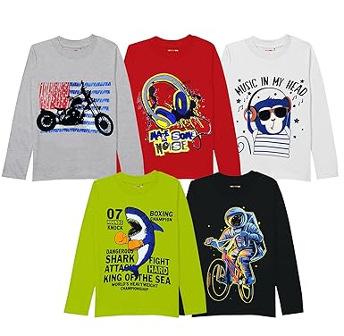 Kuchipoo Boys Regular Fit Cotton T-Shirt - Combo of 5 (KUC-TSHRT-174)