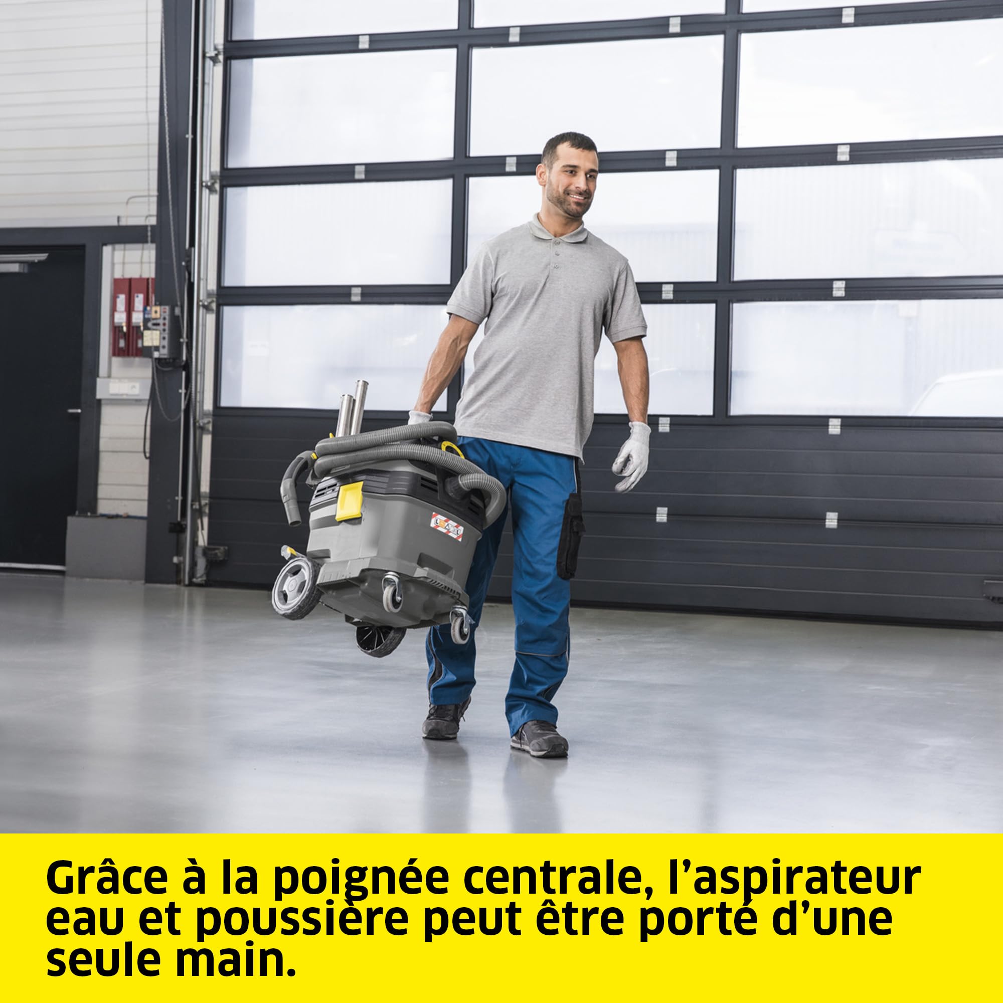 KÄRCHER Aspirateur Eau et poussières NT 30/1 Tact L, Max. 1380 W, Filtre plissé Plat, réservoir : 30 l, Tuyau : 4,0 m, suceur pour sols humides/secs (360 mm), buse de Fentes
