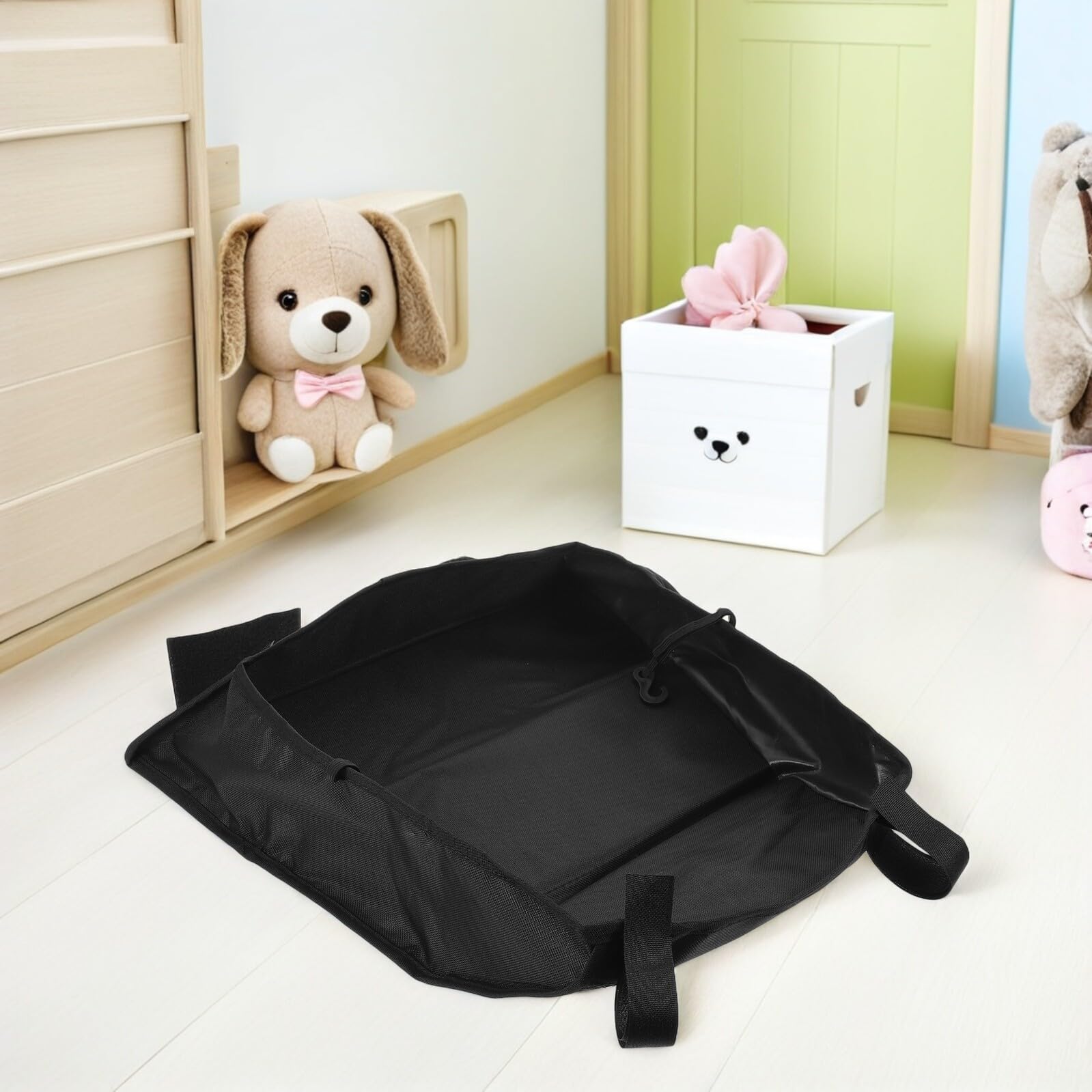 Borsa Organizer per Passeggini 2 Pezzi in Oxford Nero Vano Portaoggetti Sotto Passeggino, Cestino Portaoggetti Ampio e Leggero, Accessorio Pratico per Uscite