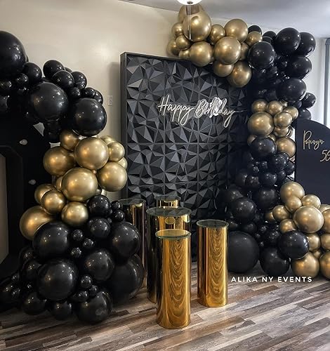 Miniatura 6 de Kit de arco de globos verdes y dorados, 102 globos verdes y dorados, globos de látex de diferentes tamaños con tira de cinta de 16 pies y pegamento