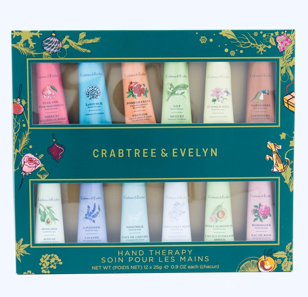 Crabtree and Evelyn Hand Therapy Cream Twelve Pack Gift Set (12 x25m