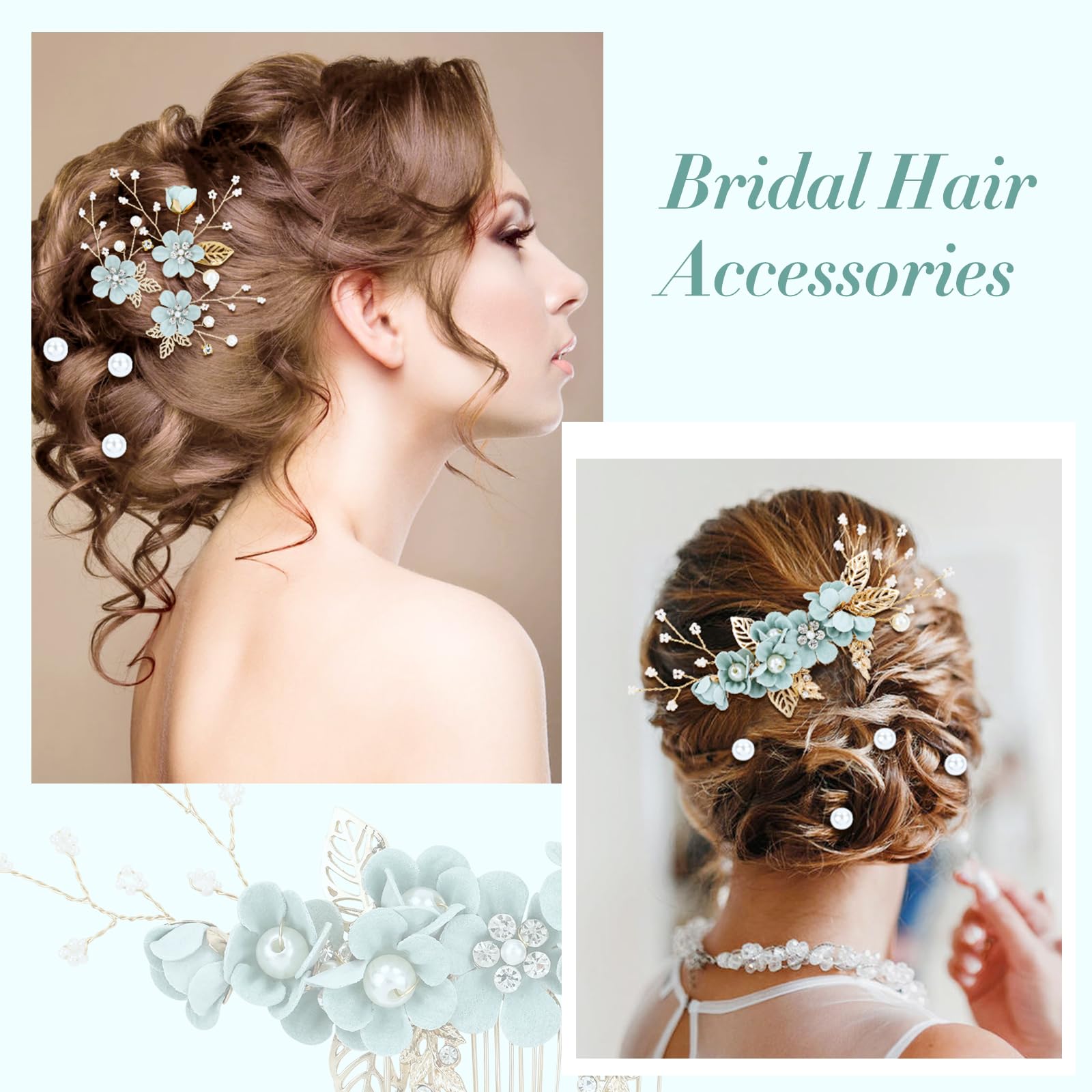 Amazon.com : inSowni 20 Pieces Rhinestone Pearl Bridal  display picture 1