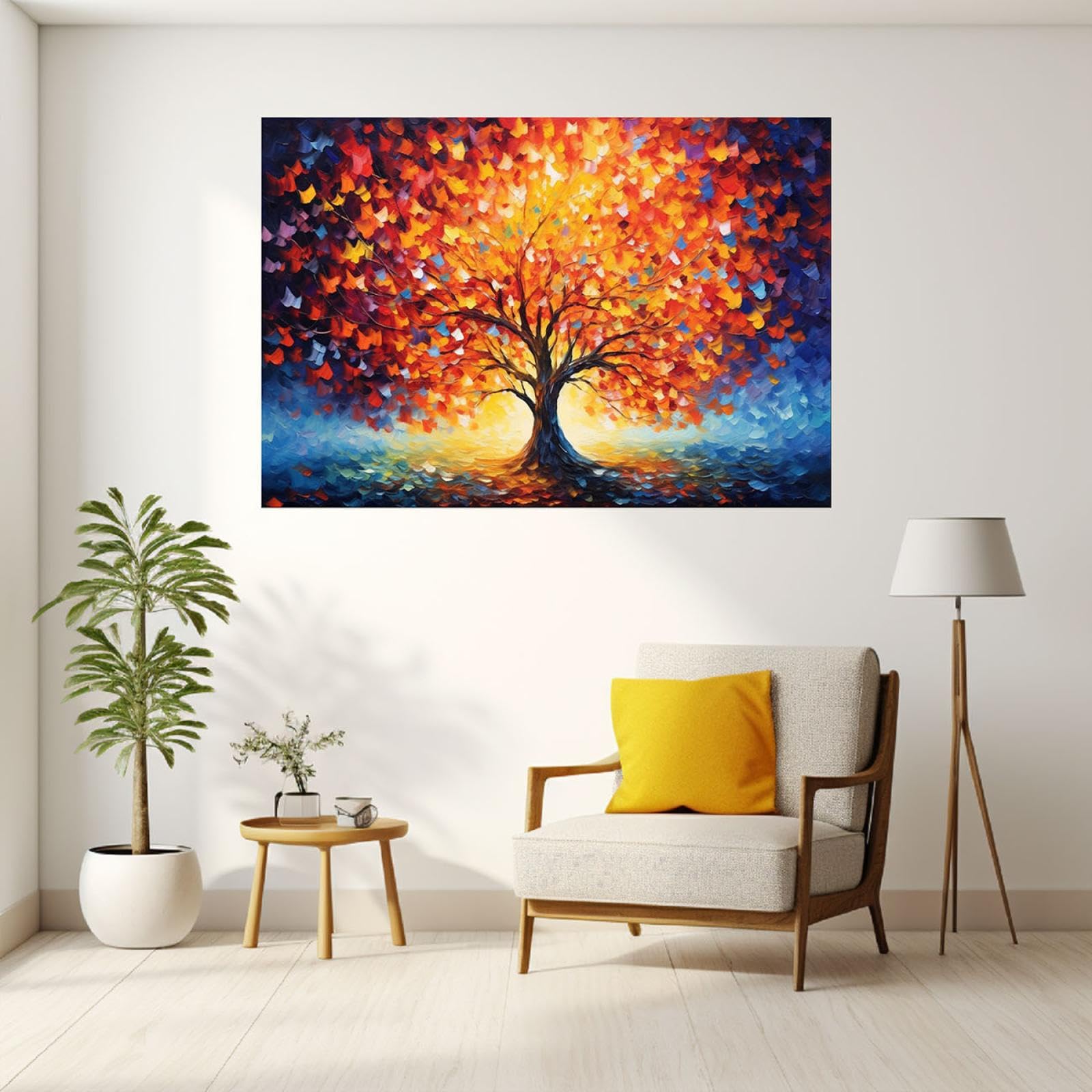 Amazon.co.jp: JOSUE 絵画 インテリア 命の木 カラフルツリー