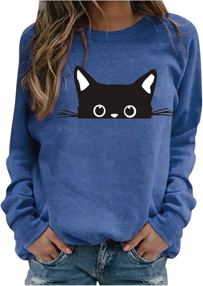 Cat looking sweatshirt Clearance