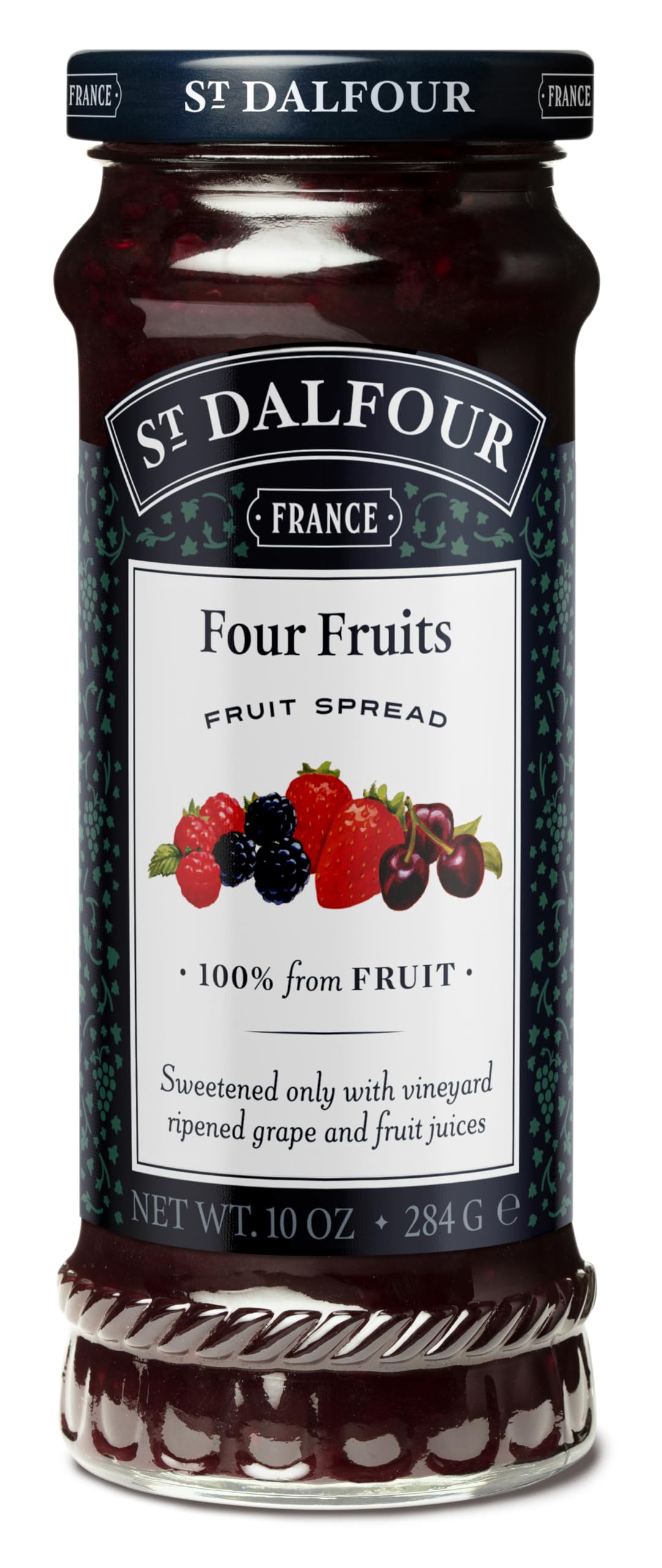 Four Fruits Spread 6 Pack, 100% from Fruit, No Cane Sugars, No Corn Syrups, 10 oz Jars