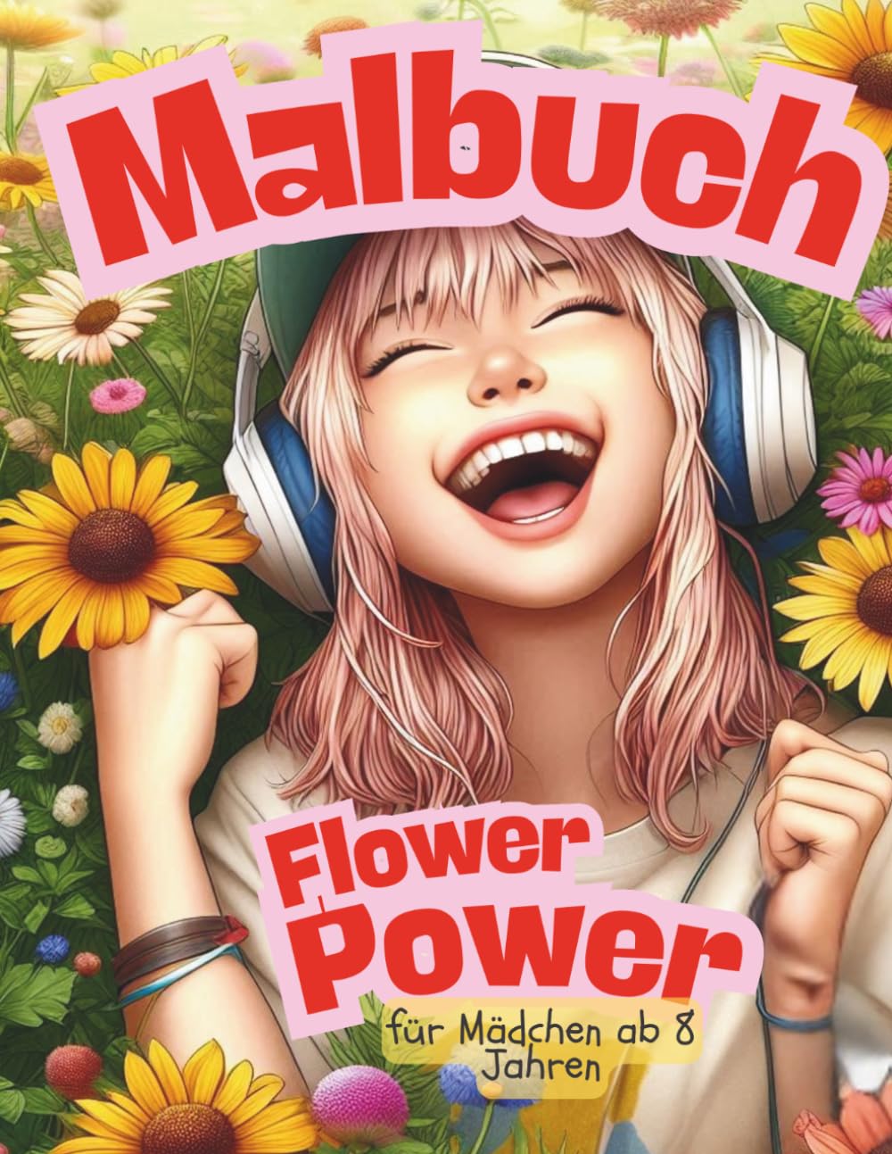 Malbuch Flower Power: für Mädchen ab 8 Jahren