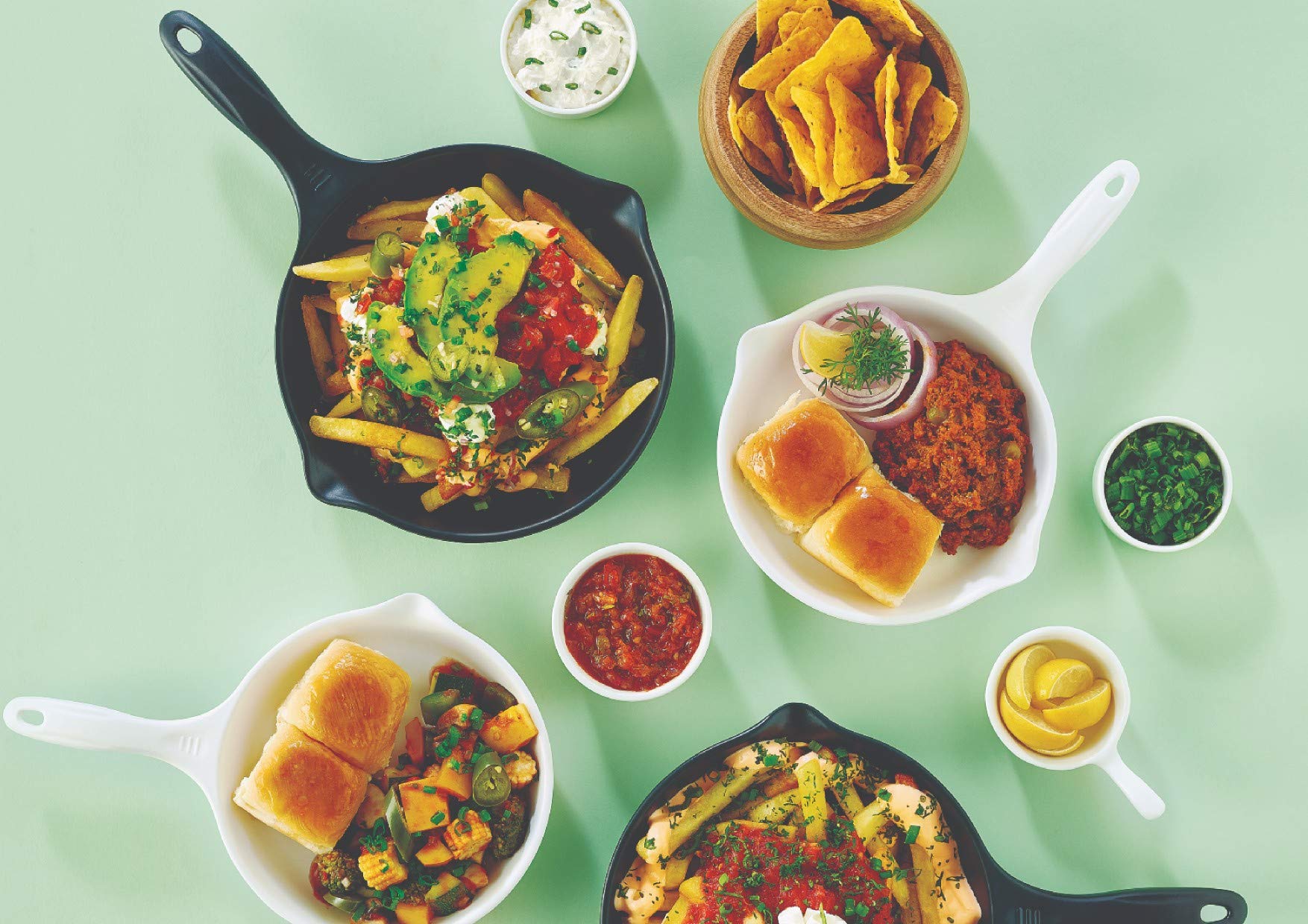 HomeTownSongbird Skillet Serving Pan Set Large Black (Length : 290 mm, Breadth : 198 mm)