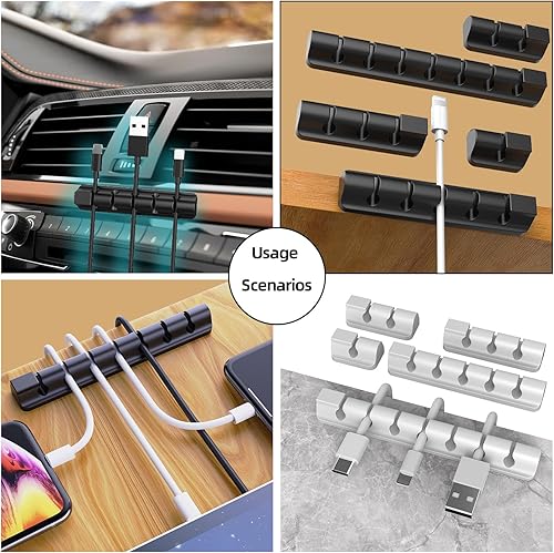 Miniatura 4 de Organizador de cables de organización de cables, clips magnéticos para cables, soporte de alambre adhesivo para debajo del escritorio, mesita de