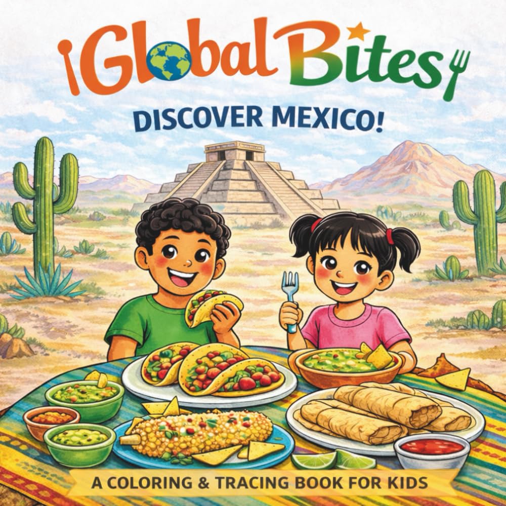Global Bites: Discover Mexico: A Coloring and Tracing Book For Kids