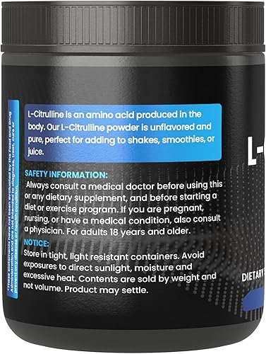 Miniatura 3 de PURE ORIGINAL INGREDIENTS L-citrulina en polvo (11 oz) aminoácido natural, sin sabor, siempre puro