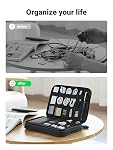 UGREEN Travel Case, Electronic Accessories Organizer Carrying Bag with Double Layer, Portable Cable Organizer for Cables, 7.9 Inch Tablet, SD Card, Power Bank Battery Charger Hard Drive Switch, Grey