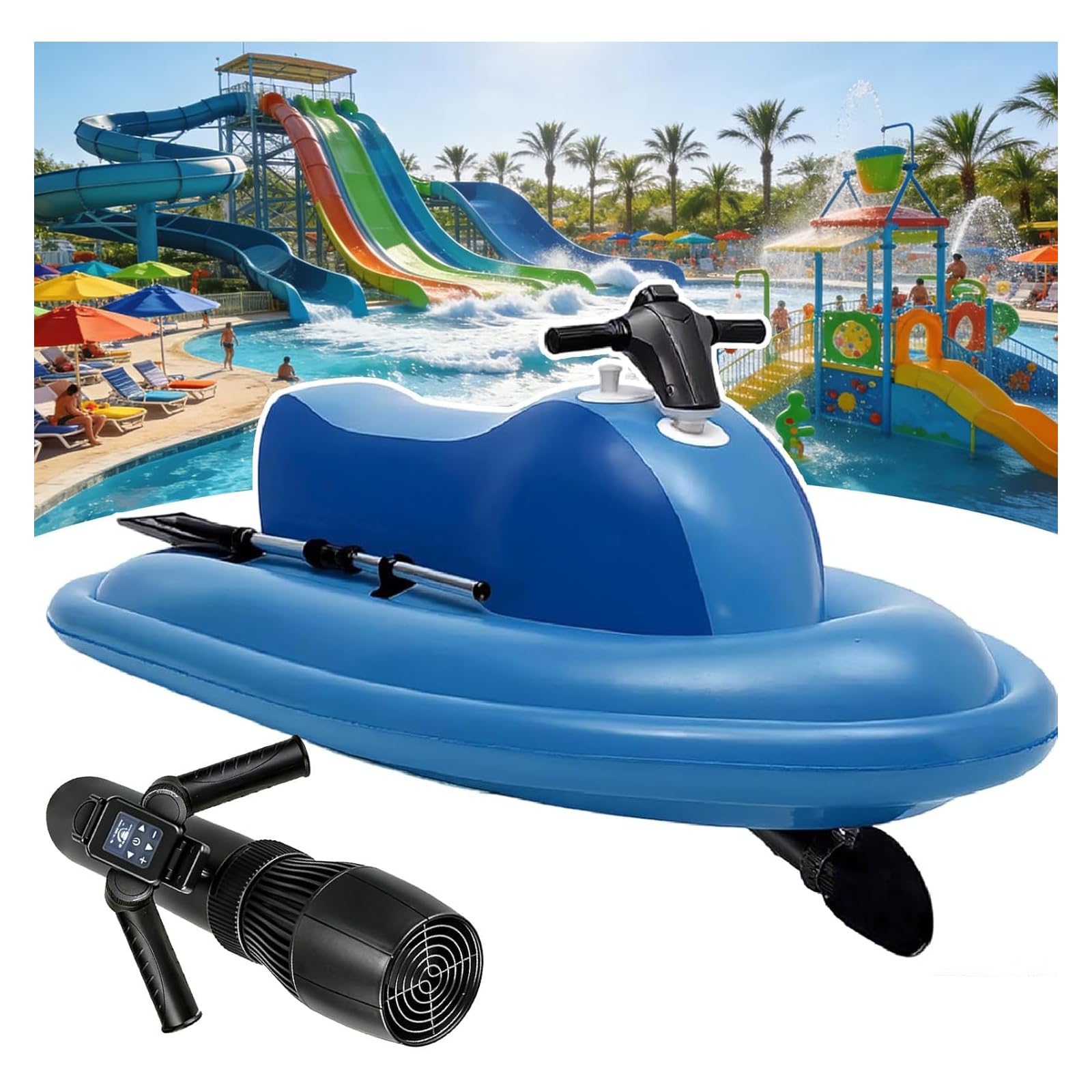 ZHENYUWANG 500/700 Watt Electric Underwater Propulsion System, 2-In-1 Foldable Electric Inflatable Jet Ski And Diving Propulsion System, Electric Surfboard Booster, Adjustable Speed 700W/16Ah