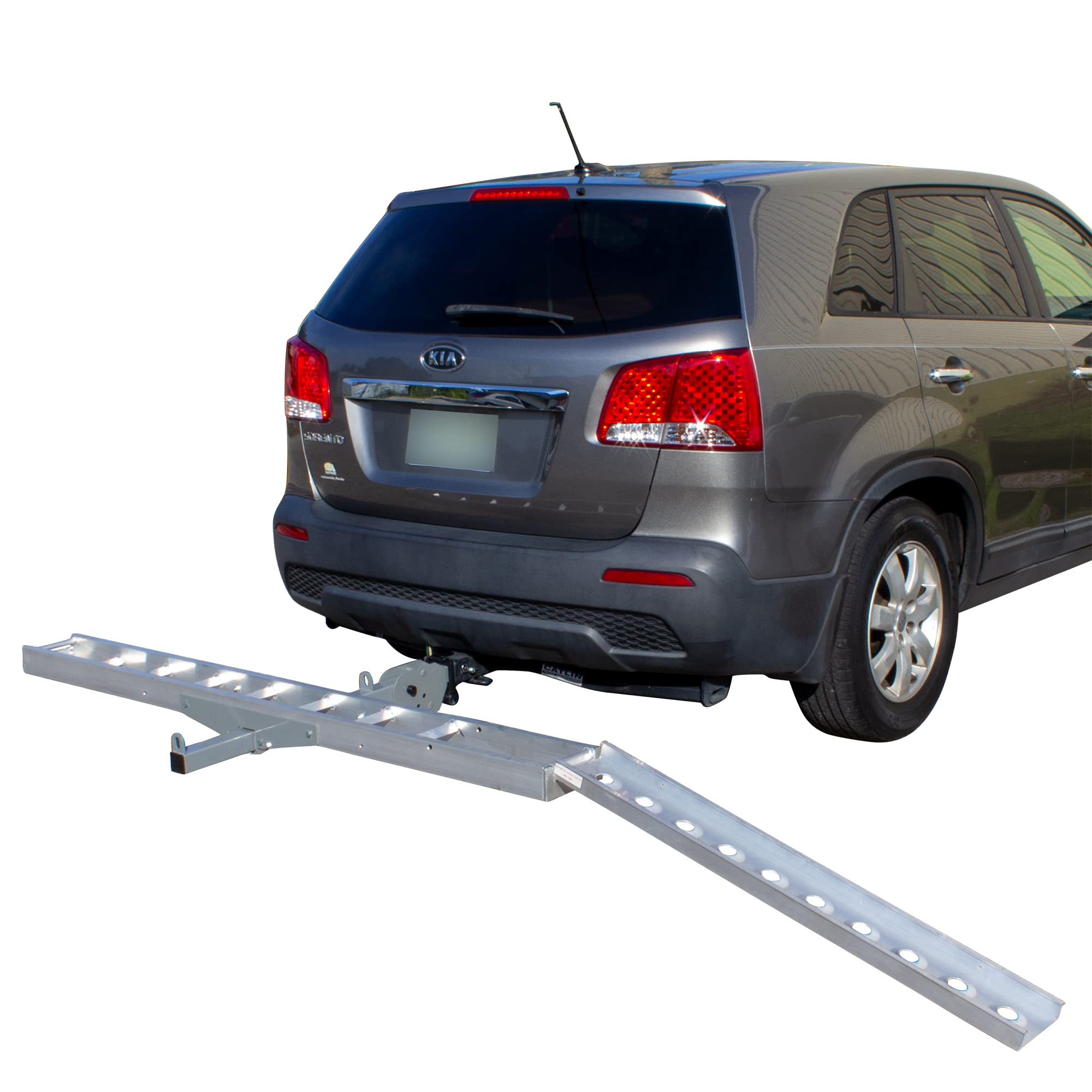 Buy MotoGroup Hitch Mount Carrier 400 lbs Weight Capacity Folding Aluminum Motorcycle Carrier