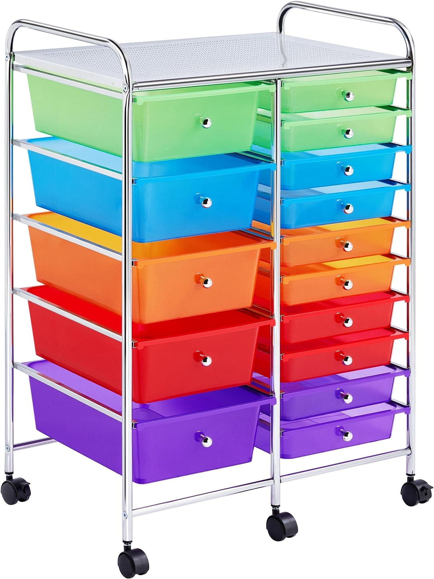 Really Useful Plastic Drawer Storage Unit 6X7 Litre Clear/Rainbow Color Clear/Rainbow