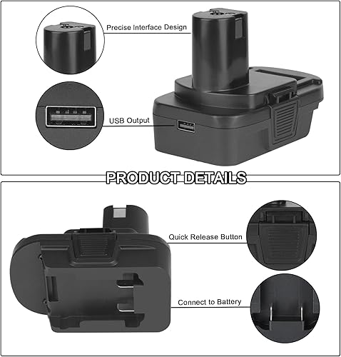 Miniatura 5 de KUNLUN Adaptador de batería DM18RL para herramientas Ryobi de 18 V, convertidor para batería Dewalt de 20 V y batería Milwaukee M18 a batería Ryobi