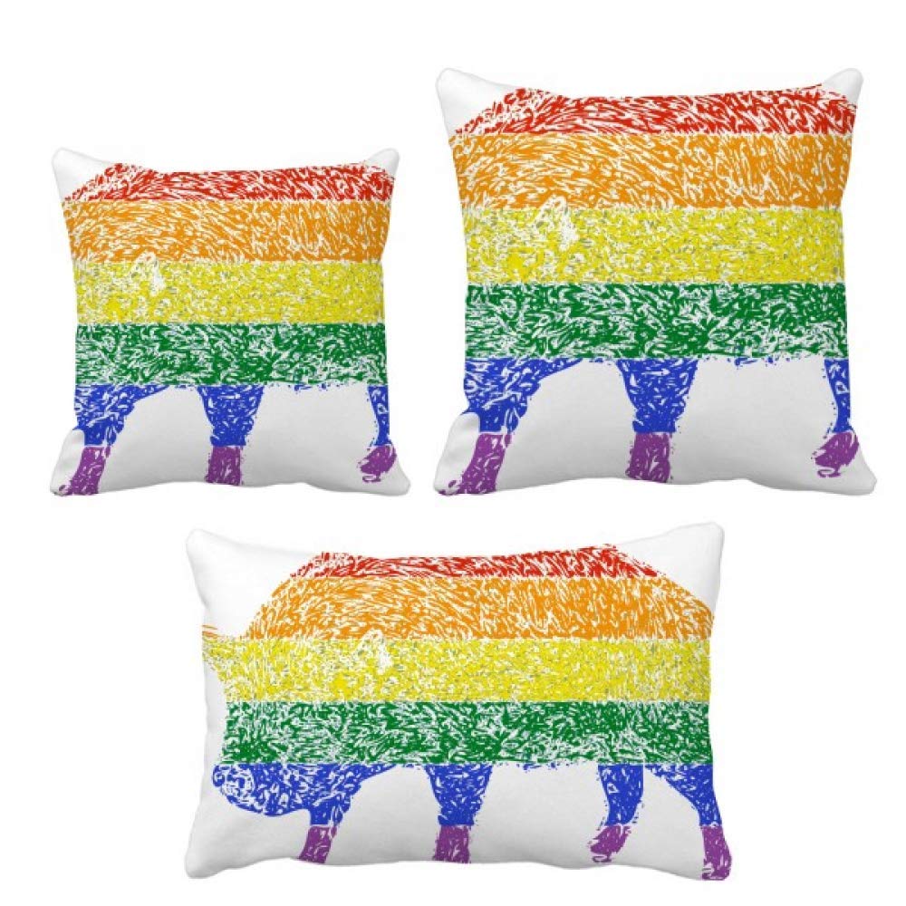 Housse de coussin cochon lesbien arc-en-ciel cadeau pour proche