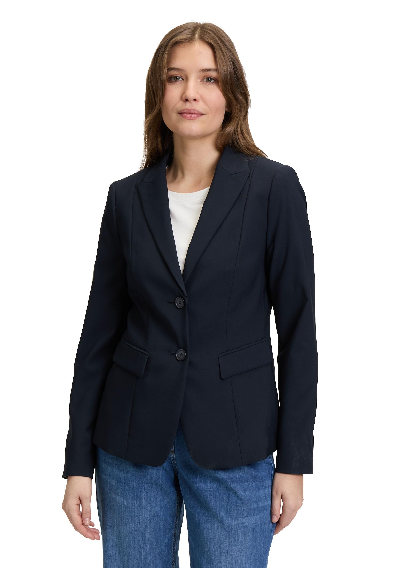 Betty Barclay Women's Long Sleeve Short Blazer, Blue, 14
