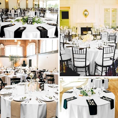Miniatura 7 de Paquete de 8 manteles de poliéster blanco de 120 pulgadas para mesas redondas, bodas, banquetes, recepción de restaurantes