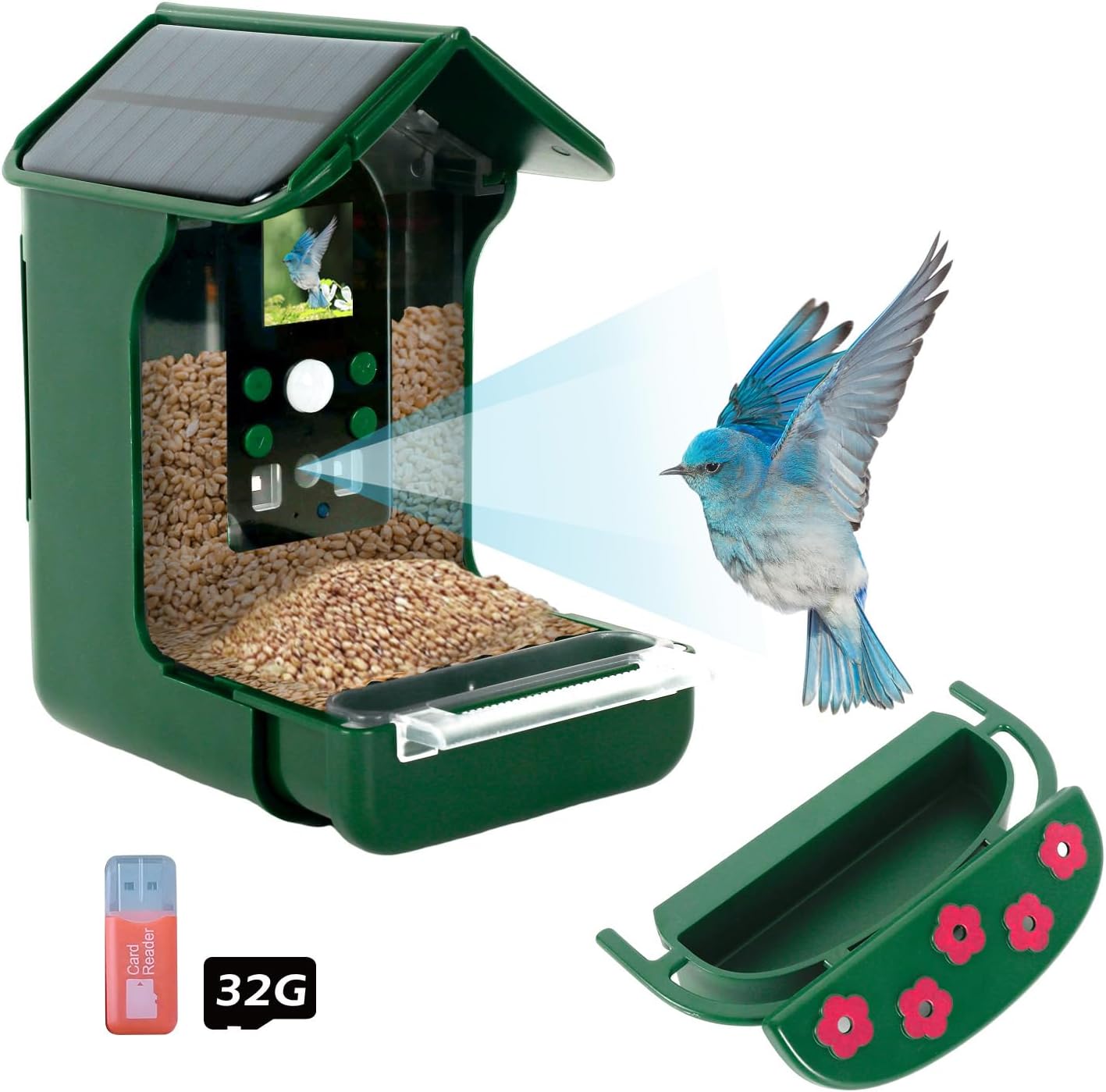Smart Bird Feeder with Camera, Solar Panel Mini Bird