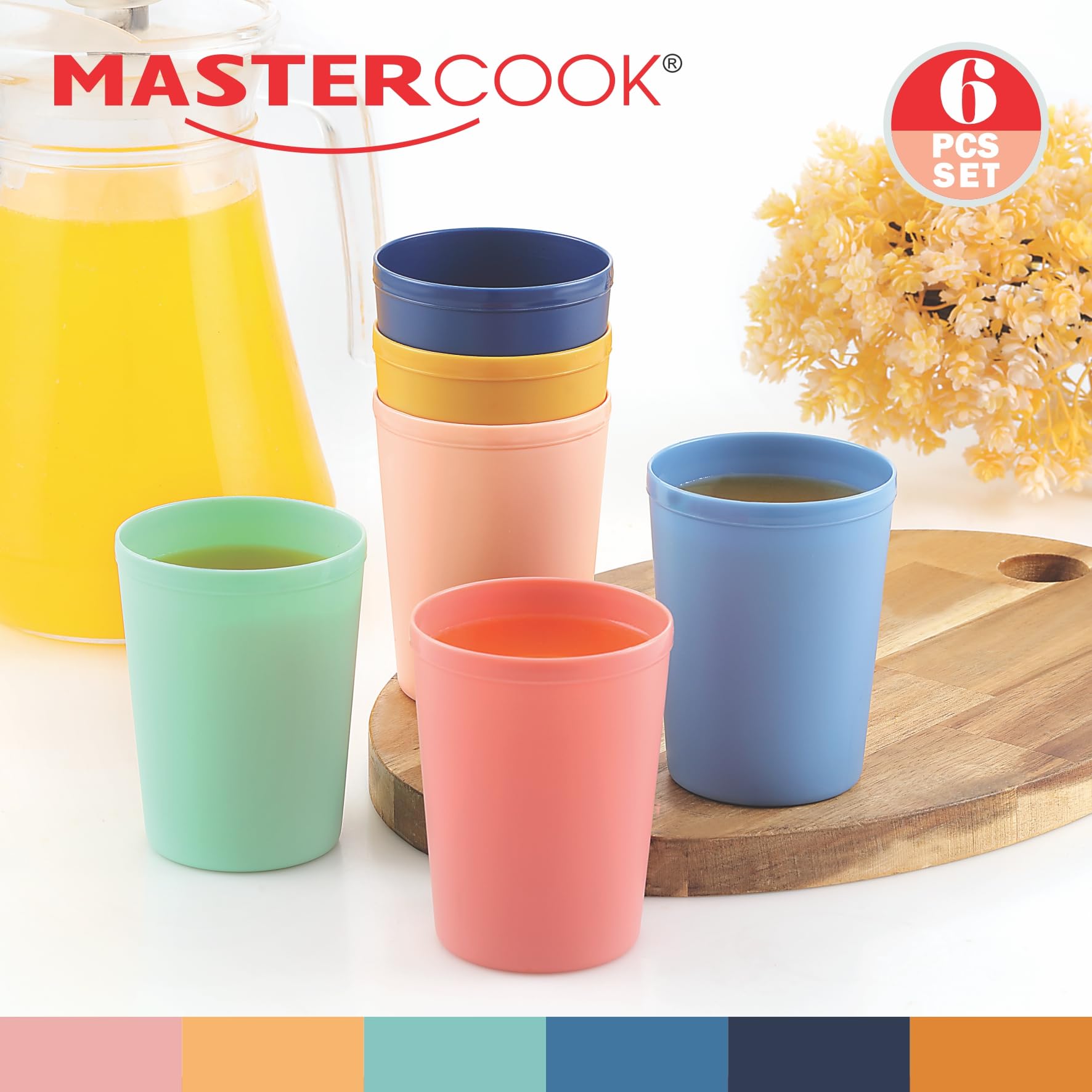 6 Bunte Kunststoff-Becher, 160 Ml – Stapelbar, Spülmaschinenfest, Für Kinder & Erwachsene