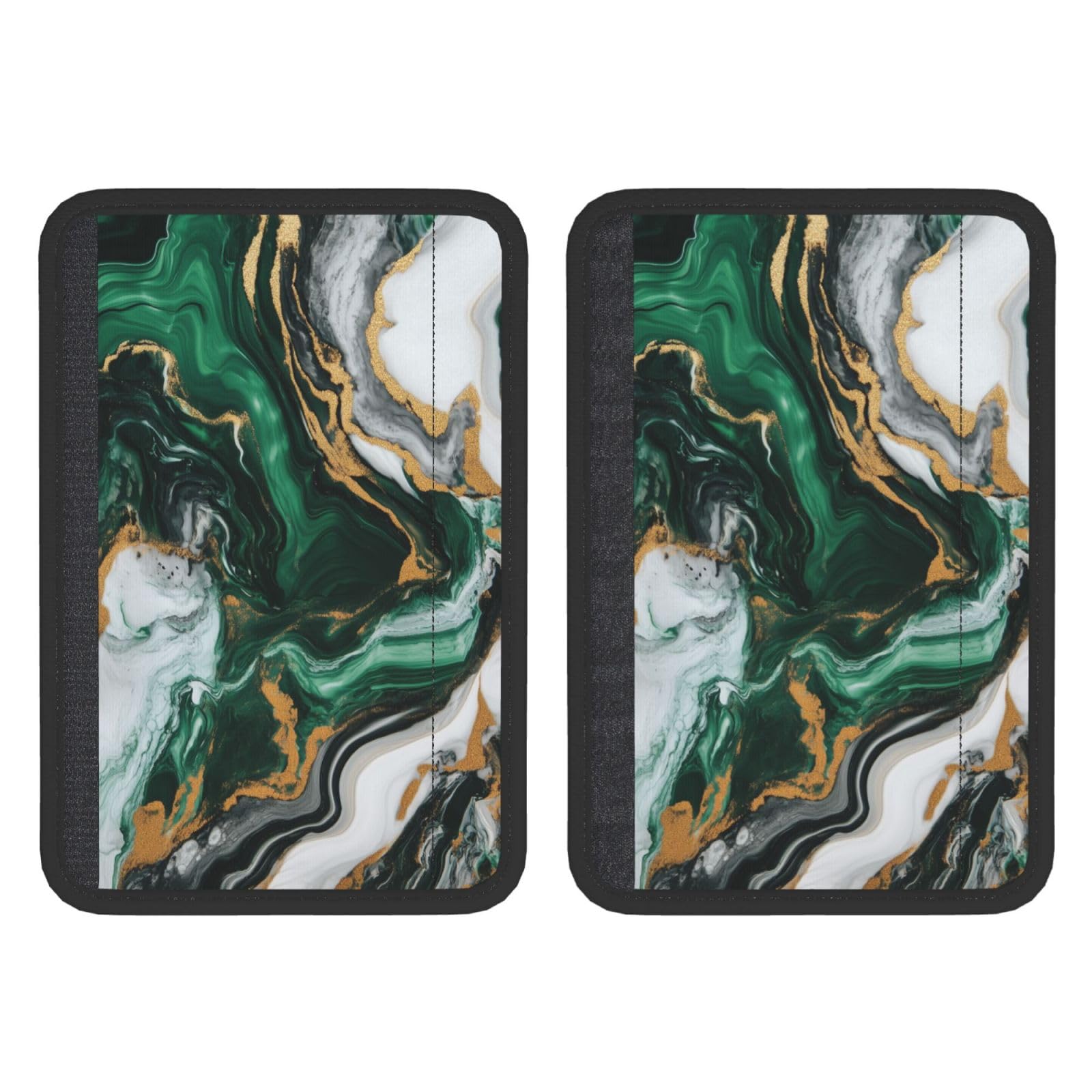Green White Abstract Art with Gold Car Seat Belt Cover 2 Pack Seatbelt Strap Shoulder Pad Protector Universal Comfort for Car