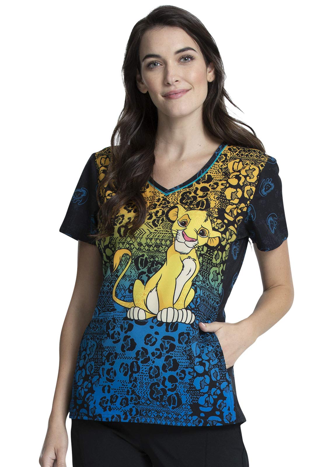 Tooniforms V-Neck Kasack, Schlupfhemd mit Motiv Born to Rule Simba Lion King