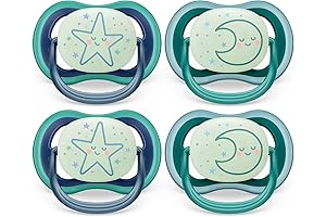Ultra Air Pacifier | Glow in the Dark, 4 Pack for 6-18 Months
