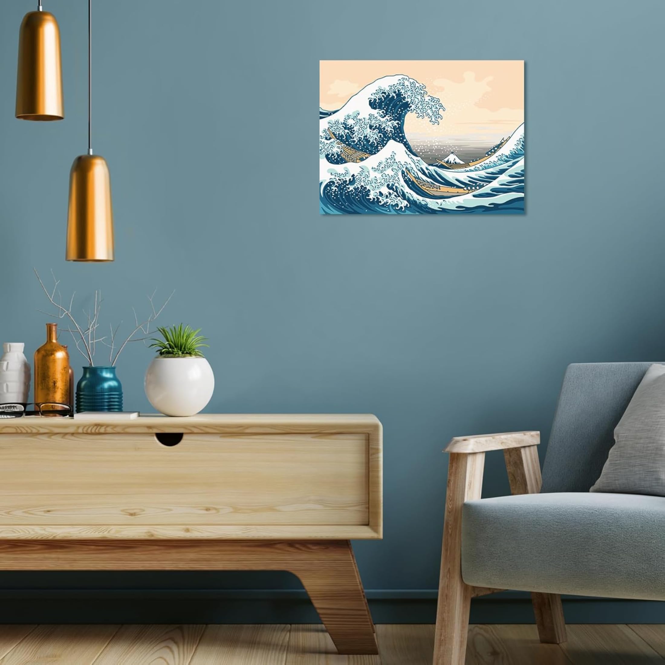 Ravensburger - Creart Serie B Art Collection: Hokusai, La Gran Ola De Kanagawa | Manualidades Adultos | Pintar por Numeros Adultos Relajante | Cuadros por Numeros Art Collection 40x30cm