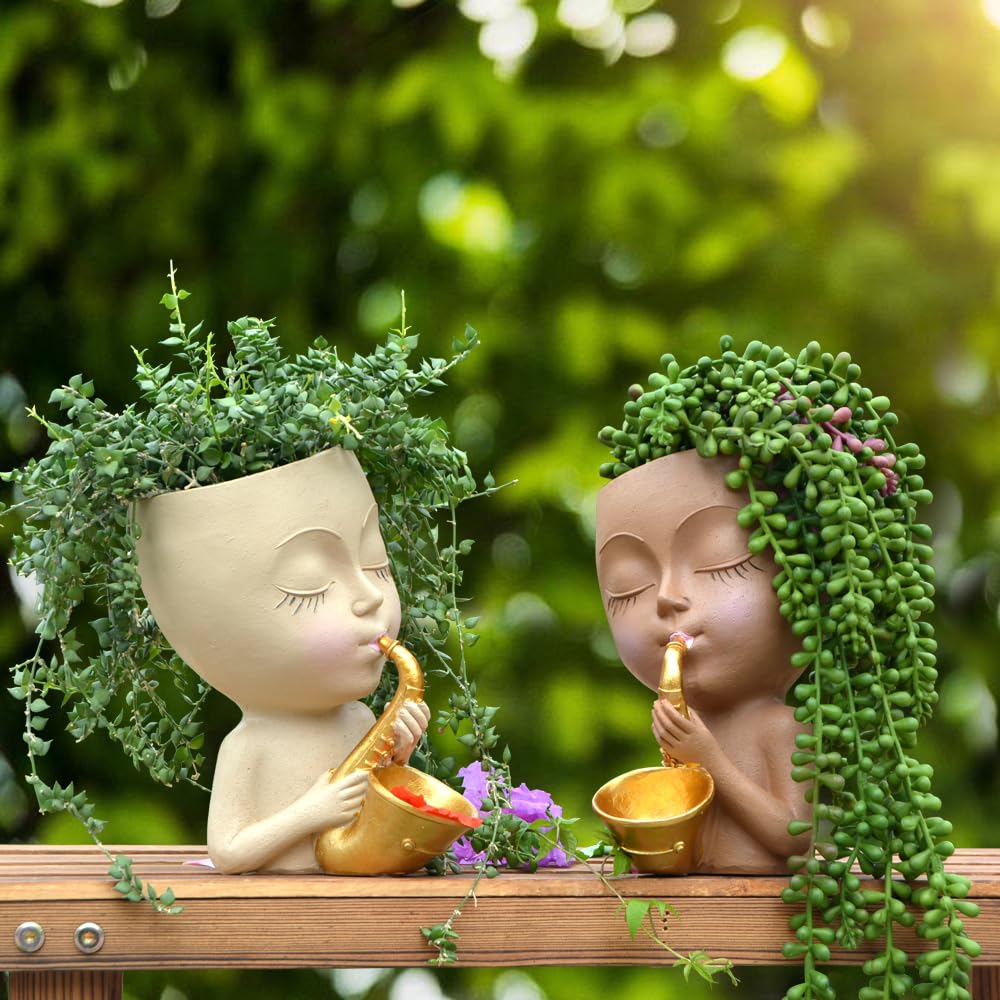 Amazon.co.jp: サックスフェイスプランター、ヘッドプランター、屋内