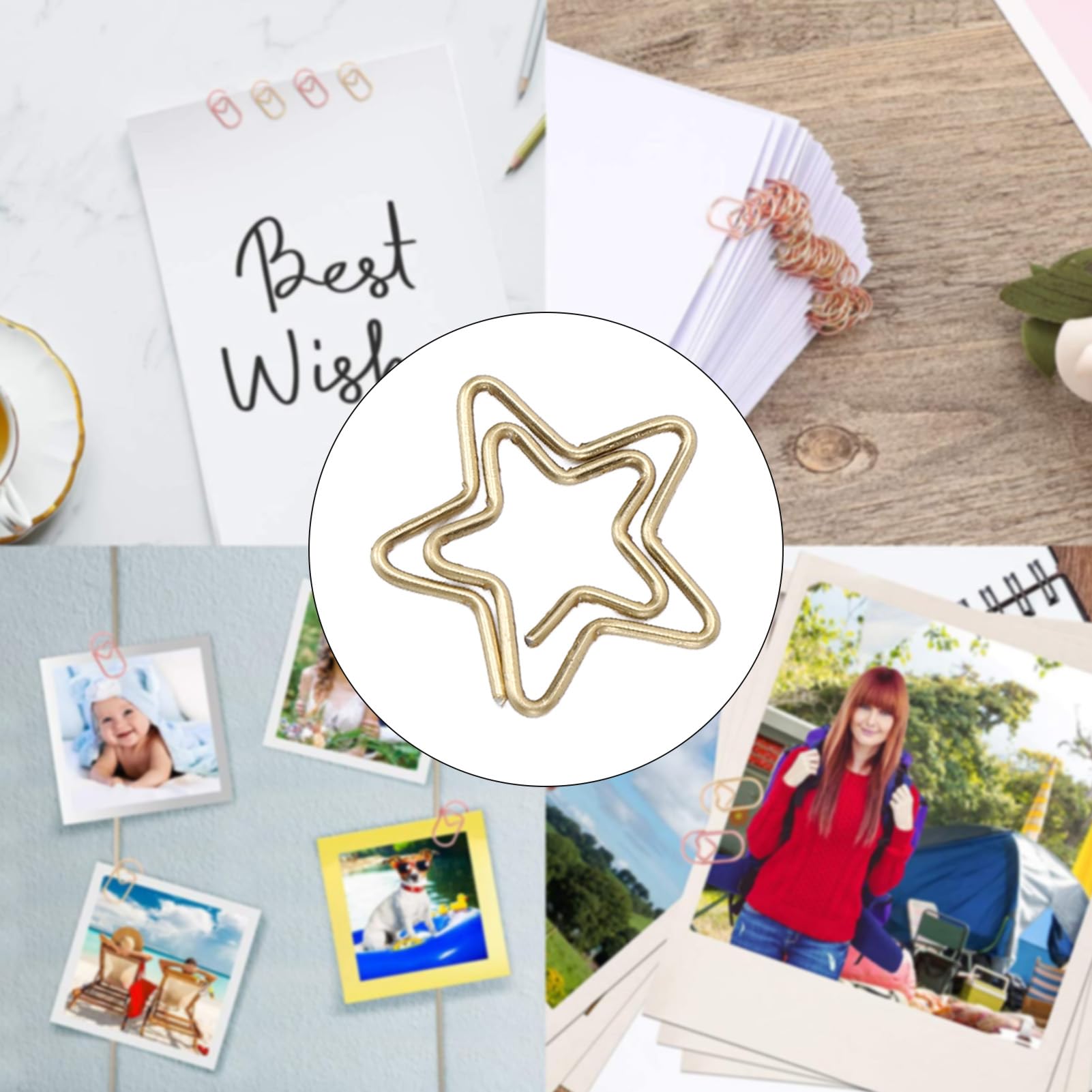 200 Pack Star Shaped Paper Clips, Gold Metal Non Slip Decorative Stars Clips with Transparent Storage Box, Anti Rust Durable Office Stationery Supplies for School Home Document Organisation - Image 4