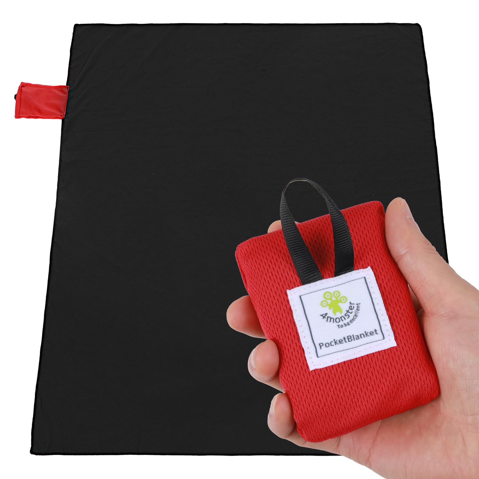 Xinjoduz 110 x 70 cm 2 w 1 koc piknikowy na plażę, wodoodporny, bez piasku, ultralekki, ultracienki, przenośny, łatwy do złożenia, na kemping, plażę, do parku, festiwalu i pikniku