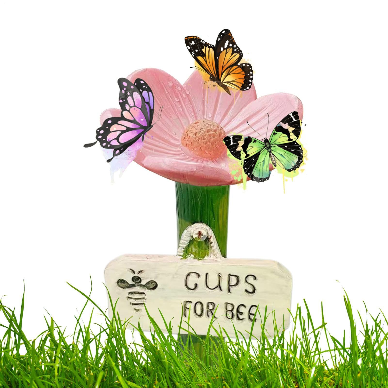 APEGNO APERE PER OUTTORE, BACCHINE BACKFLY CUPS | Coppe da bere alimentatore a di fiori,Coppe a farfalla colorate sicure per gli impollinatori assetati di alimentazione nel Pathway