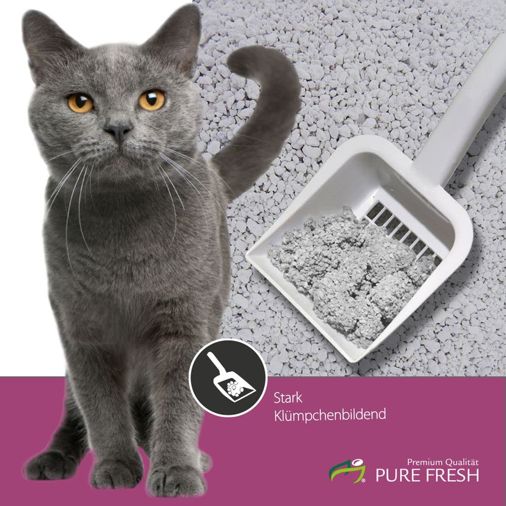 KAHU® Pure Fresh Katzenstreu mit Babypuderduft 6L(4 x 5,2kg) • Klumpstreu für Katzenklo • Naturstreu aus Kalzium Bentonit • Hoch absorbierend & stark klumpend • Bekämpft Gerüche aktiv