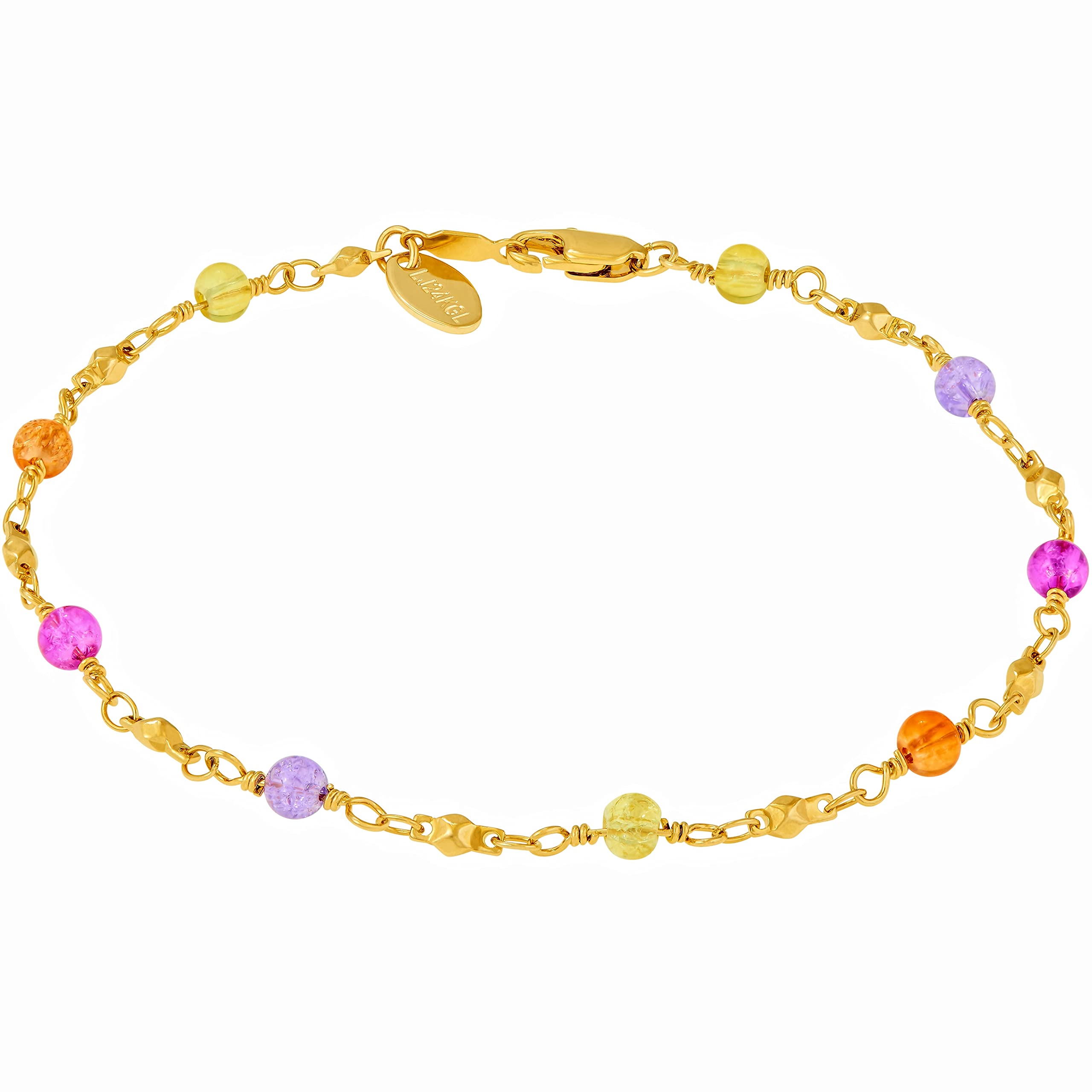 Womens Gold Anklet Colorful 24k Gold Plated Ankle Bracelet for men & women
