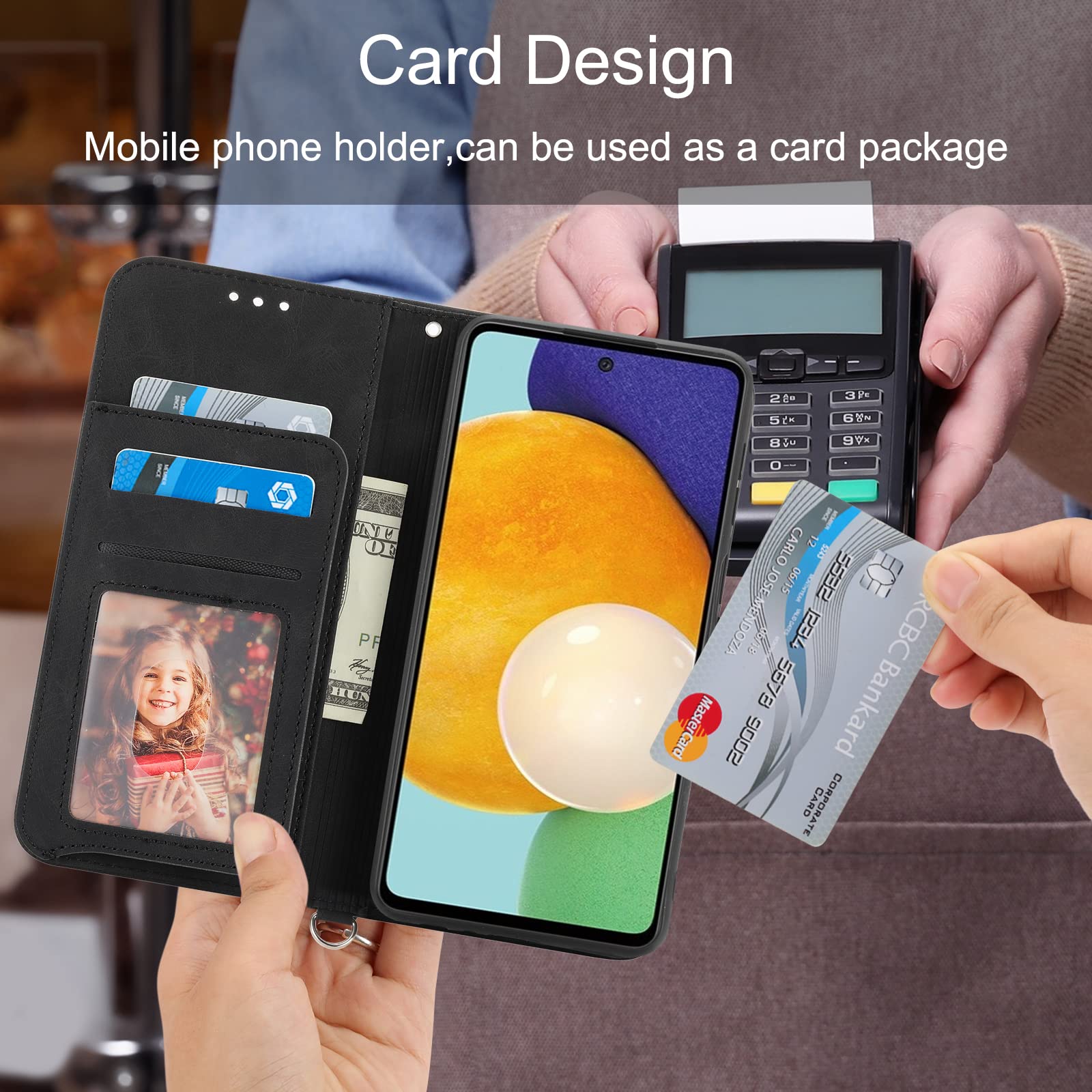 Fitudoos Cover per Xiaomi Redmi Note 15 Pro 5G,Cover Pelle Alta qualità Portafoglio con Interno TPU Antiurto, Supporto Stand, Slot per Schede e Flip PU Pelle Portafoglio (Nero