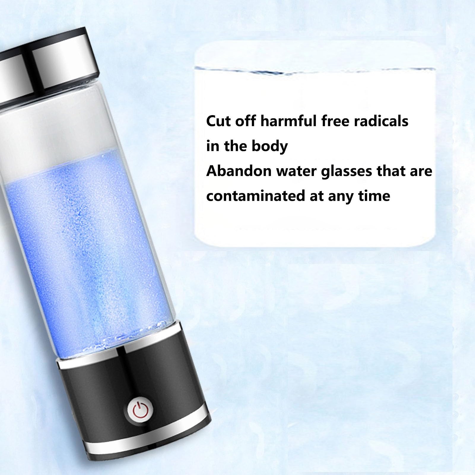 Generador De Agua De Hidrógeno Portátil Botella De Agua De Hidrógeno Máquina De Ionizador De Agua Rica En Hidrógeno 5 Minutos De Concentración De Hidrógeno De Hasta 1000 PPB Antioxidación 350 Ml