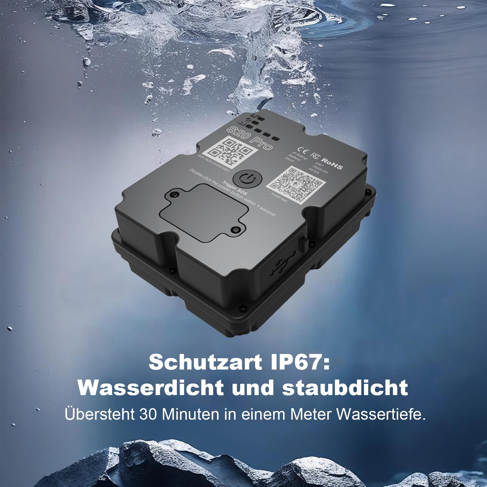 GPS-Tracker für Fahrzeuge, 100% wasserdicht, magnetisch, 4G LTE, Lange Akkulaufzeit 2–7 Monate, unbegrenzte Entfernung, Abonnement erforderlich, mehrere Warnungen, versteckter Tracker