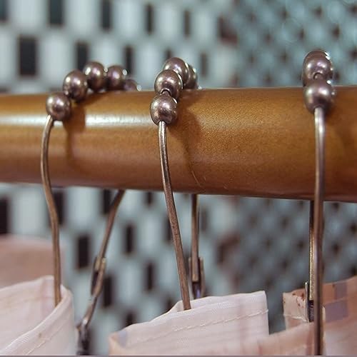 Miniatura 3 de Anillos de gancho en forma de calabaza para cortina de ducha, bola sólida, accesorios de baño, bronce aceitado, juego de 12