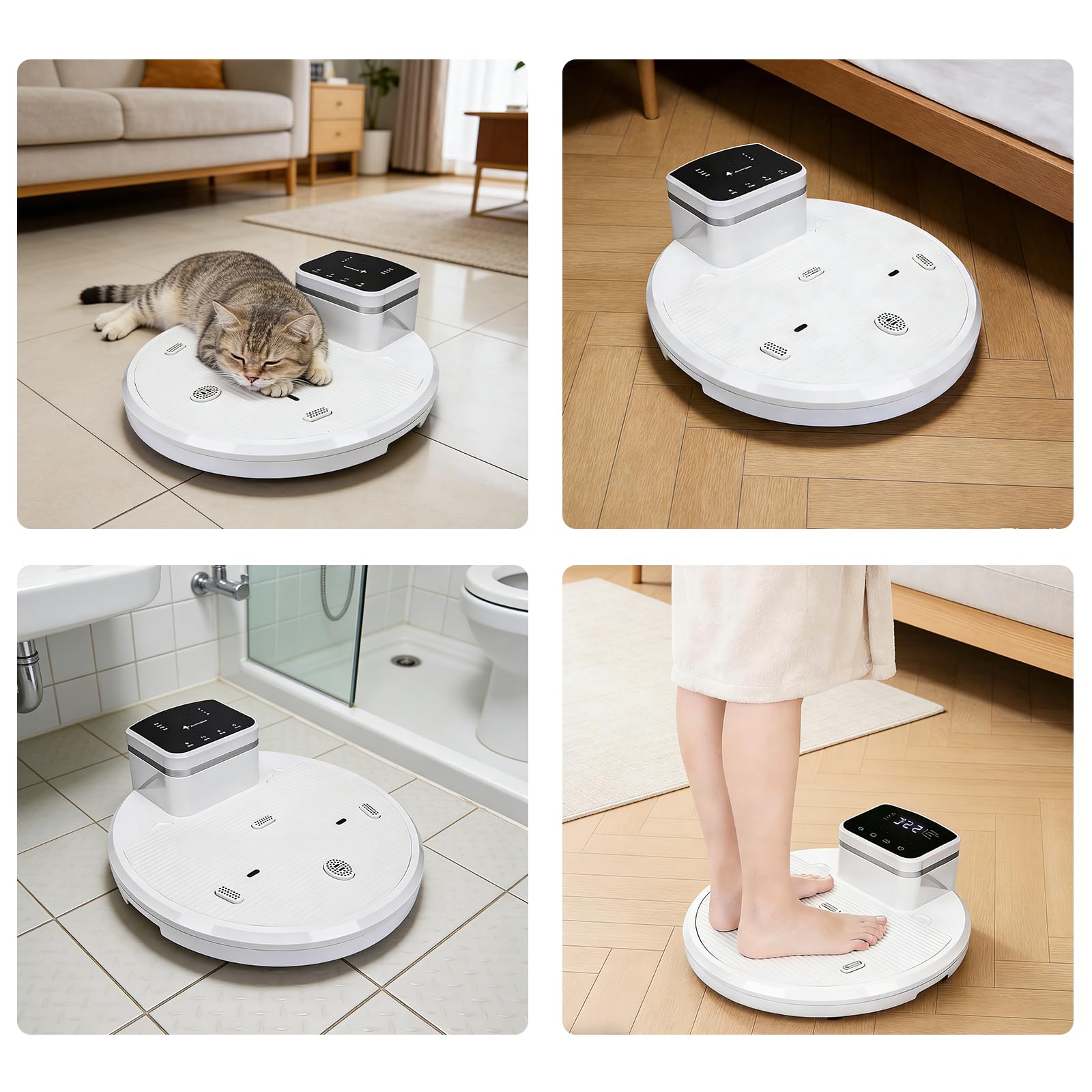 Sèche-corps complet 2500 W, séchoir pour le corps après la douche avec 4 vitesses de réglage de l'air froid/chaud, machine de séchage à panneau tactile pour pieds avec préchauffage et arrêt