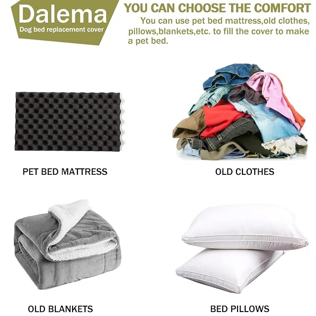 Foto 6 de 7 de Dalema - Funda de cama para perro (91,4 x 68,6 x 10,2 cm) Funda de repuesto resistente e impermeable de tela…