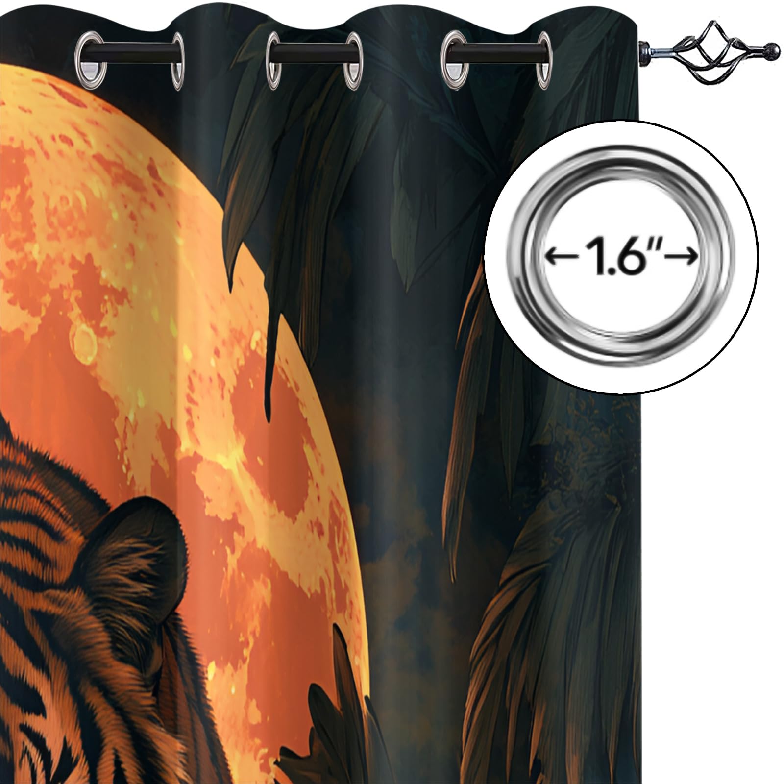 Amazon.com: JAXIUOF 3D Tiger Blackout Curtains for Bedroom 39 Inch