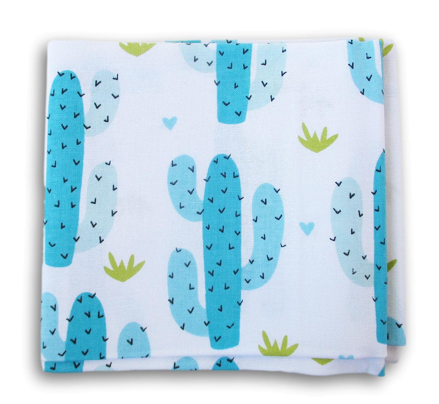WaverlyInspirations Fat Quarters - Blue Cacti on White Background