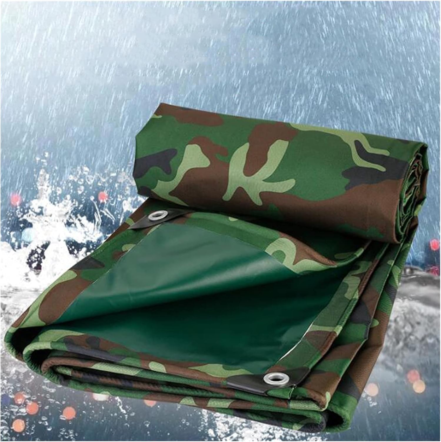Tarp Tarpaulin Heavy Duty, Strengthen Eyelet Jungle Camouflage Oxford